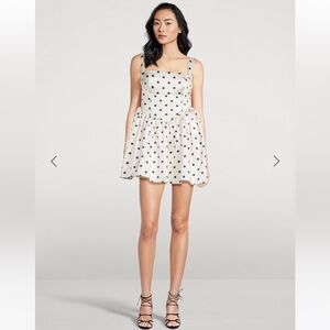 Self-Portrait Cream and Black Polka Dot Kids Dress US2 (UK4)